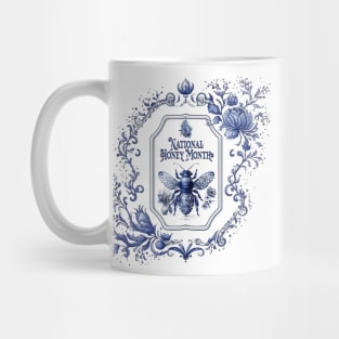 Delft Blue Honey Bee & Flowers Mug